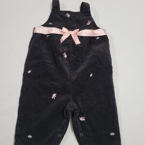 Gymboree Prima Ballerina VGUC 3-6 Month One piece Black Velour embroidered